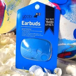 BRAND NEW Blue YOOBI Earbuds with Case
